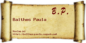 Balthes Paula névjegykártya
